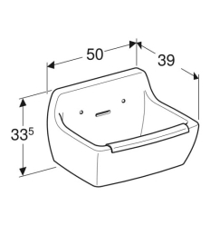 Geberit 300 Basic Norma déversoir mural 500 x 390 x 335 mm - blanc - pour grille rabattable - S8A43000000G 2