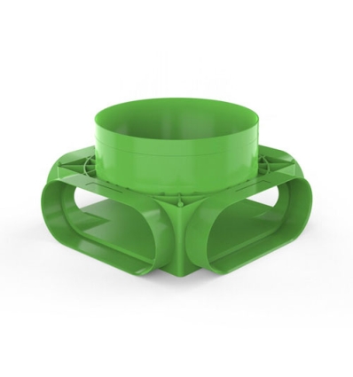 Duco DucoFlex Caisson de distribution sol et plafond 4 x ovale (F) D160 - 0000-4687