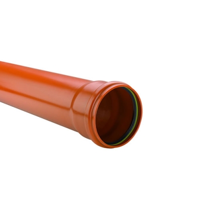 Eupen Eucarigid-RE SN2 D125 x 3,2 mm tube d'égouttage avec manchon PVC Benor - longeur 3 m - brun orange - RO6132911