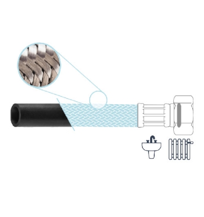 Fixaflex Superflex 3/4"M x 3/4"F - 600 mm - EPDM/inox flexibel met vlakke zitting - max 90° - 25.05.0600.I