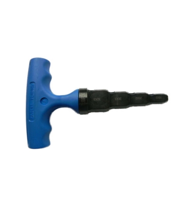 Tubipex 16-20-26-32 mm outil de calibrage et d'ebavurage avec manette bleu