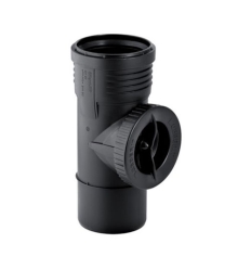 Geberit Silent-PP Ø50 mm MF regard de visite 90° avec ouverture de service ronde - 390.227.14.1