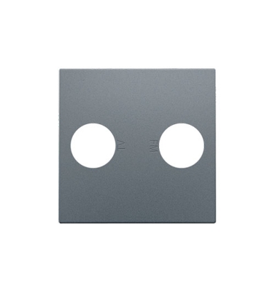 Niko Afwerkingsset voor 2 enkelvoudige coaxaansluitingen voor tv en FM Telenet Interkabel, steel grey coated - 220-69702