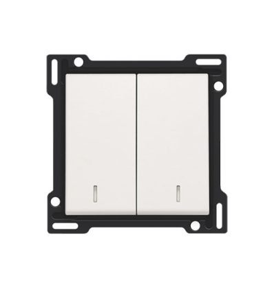 Niko Set de finition avec double voyant pour interrupteur double allumage ou bouton-poussoir double, white - 101-61507