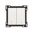Niko Set de finition avec double voyant pour interrupteur double allumage ou bouton-poussoir double, white - 101-61507