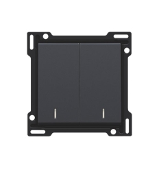 Niko Set de finition avec double voyant pour interrupteur double allumage ou bouton-poussoir double, anthracite - 122-61507