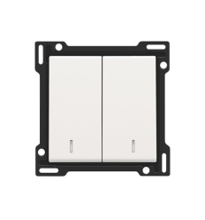 Niko Afwerkingsset met dubbele lens voor serieschakelaar, dubbele wisselschakelaar of dubbele drukknop, white coated - 154-61507