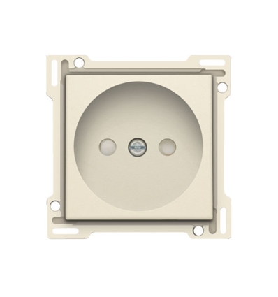 Niko Afwerkingsset voor stopcontact zonder aarding met beschermingsafsluiters, inbouwdiepte 21 mm, cream - 100-66501
