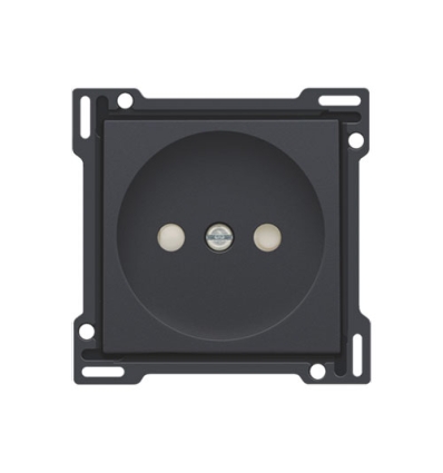 Niko Set de finition pour prise de courant sans terre, profondeur d’encastrement de 21 mm, anthracite - 122-66501