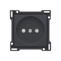 Niko Set de finition pour prise de courant sans terre, profondeur d’encastrement de 21 mm, anthracite - 122-66501