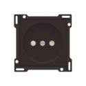 Niko Afwerkingsset voor stopcontact zonder aarding met beschermingsafsluiters, inbouwdiepte 21 mm, dark brown - 124-66501
