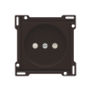 Niko Afwerkingsset voor stopcontact zonder aarding met beschermingsafsluiters, inbouwdiepte 21 mm, dark brown - 124-66501