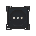 Niko Afwerkingsset voor stopcontact zonder aarding met beschermingsafsluiters, inbouwdiepte 21 mm, black coated - 161-66501