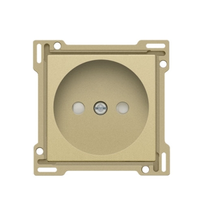 Niko Afwerkingsset voor stopcontact zonder aarding met beschermingsafsluiters, inbouwdiepte 21 mm, gold coated - 221-66501