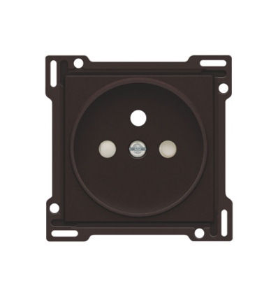 Niko Afwerkingsset voor stopcontact met penaarde en beschermingsafsluiters, inbouwdiepte 21 mm, dark brown - 124-66101