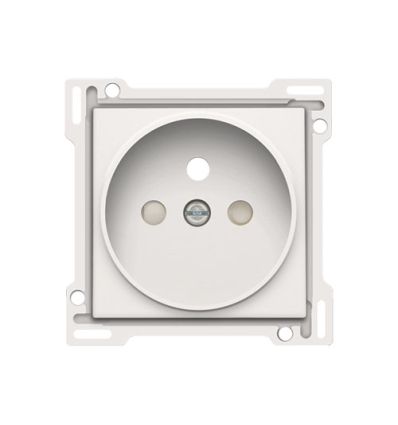 Niko Afwerkingsset voor stopcontact met penaarde en beschermingsafsluiters, inbouwdiepte 21 mm, white coated - 154-66101