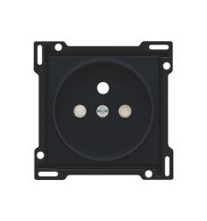 Niko Set de finition pour prise de courant avec broche de terre, profondeur d’encastrement de 21 mm, black coated - 161-66101