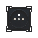 Niko Afwerkingsset voor stopcontact met penaarde en beschermingsafsluiters, inbouwdiepte 21 mm, black coated - 161-66101