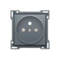 Niko Afwerkingsset voor stopcontact met penaarde en beschermingsafsluiters, inbouwdiepte 21 mm, steel grey coated - 220-66101
