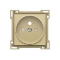 Niko Afwerkingsset voor stopcontact met penaarde en beschermingsafsluiters, inbouwdiepte 21 mm, gold coated - 221-66101