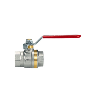 Effebi 1/2"FF robinet à bille sans purgeur passage intégral manette longue rouge - agrée ACS