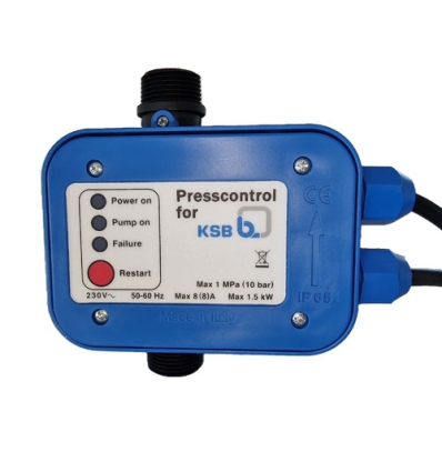 KSB presscontrol - besturings- en controletoestel, met droogloopbeveiliging, 230V mono - aansluiting 4/4"M - 39019495