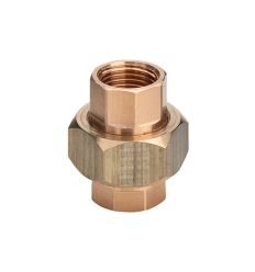 Viega 1/2" x 1/2" FF brons 3-delige rechte koppeling vlak dichtend - 271022