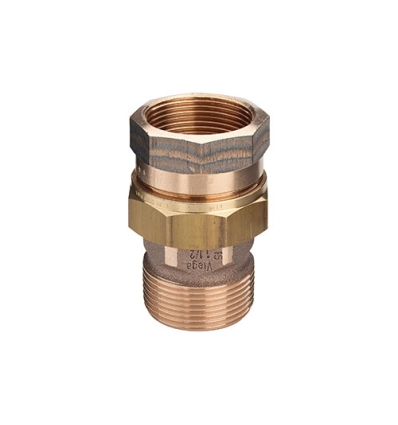 Viega 1/2" x 1/2" MF bronze raccord union en 3 pieces joint plat - 271374