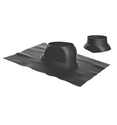 Bosch Ø125 afwerkingsplaat voor dakdoorvoer voor schuin dak 5°-25° - met loodslab - zwart - 7738112511