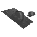 Bosch Ø125 afwerkingsplaat voor dakdoorvoer voor schuin dak 25°-45° - met loodslab - zwart - 7738112621