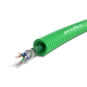 Preflex safe tube précâblé 16mm LS0H vert + data S/FTP CAT7 - 50 mètres