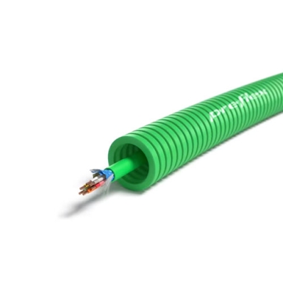 Preflex safe tube précâblé 16mm LS0H vert + alarme 6X0,22mm² - 100 mètres