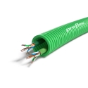 Preflex safe voorbedrade buis 20mm LS0H groen + data 2 X U/UTP CAT6 - 100 meter