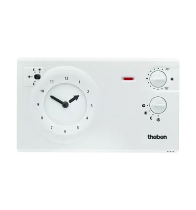 Theben RAM 784 analoge klokthermostaat met dag/weekprogramma - batterij voeding - wit