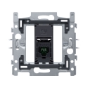 Niko 1 RJ45-aansluiting UTP Cat. 5E, klaar voor PoE++, vlakke uitvoering, incl. sokkel 60 x 71 mm met klauwbevestiging 170-66151