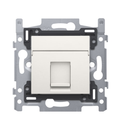 Niko 1 RJ45-aansluiting UTP Cat. 5E, klaar voor PoE++, incl. sokkel 60 x 71 mm met schroefbevestiging en afwerkingsset, white