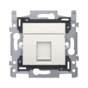 Niko 1 RJ45-aansluiting UTP Cat. 5E, klaar voor PoE++, incl. sokkel 60 x 71 mm met schroefbevestiging en afwerkingsset, white