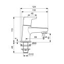 Ideal Standard Connect Blue robinet simple lave-mains chromé - Tête ½" à disques céramique - B9927AA