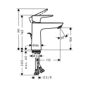 Hansgrohe Talis E Eéngreepswastafelmengkraan 110 met lediging met trekstang - Brushed Bronze - 71710140