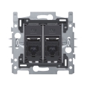 Niko 2 RJ45-aansluitingen UTP Cat. 6, klaar voor PoE++, vlakke uitvoering, incl sokkel 60 x 71 mm met klauwbevestiging 170-66162