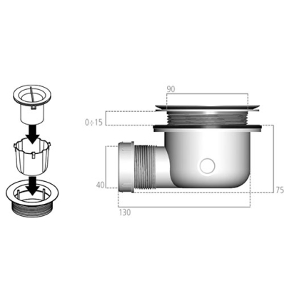 Ideal Standard Ultra Flat S vidage 90 mm - sans couvercle - K936367