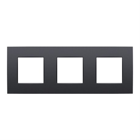 Niko Drievoudige afdekplaat, 71 mm centerafstand, Niko Intense anthracite coated - 133-76700