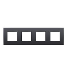 Niko Viervoudige afdekplaat, 71 mm centerafstand, Niko Intense anthracite coated - 133-76400