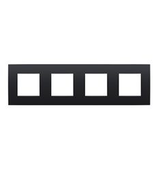 Niko Plaque de recouvrement quadruple, entraxe de 71 mm, couleur Niko Intense matt black coated - 136-76400