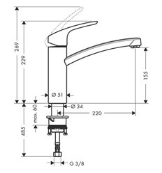 Hansgrohe Focus M41 eengreepskeukenmengkraan - chroom - 31806000 2