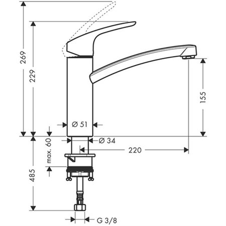 Hansgrohe Focus M41 eengreepskeukenmengkraan - chroom - 31806000