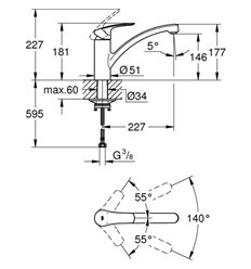 Grohe Eurosmart eengreepskeukenmengkraan - chroom - 33281003 2