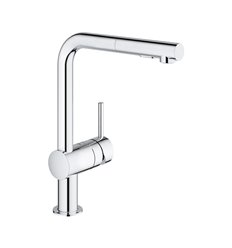 Grohe Minta eengreepskeukenmengkraan - chroom - L-uitloop - uittrekbare sproeier - 30274000