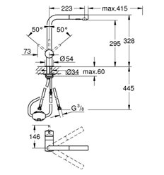 Grohe Minta eengreepskeukenmengkraan - chroom - L-uitloop - uittrekbare sproeier - 30274000 2