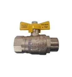 SGA HTB gasbolkraan met vlindergreep (geel) MF 3/4 x 3/4 - KVBG gekeurd EN331 MOP5